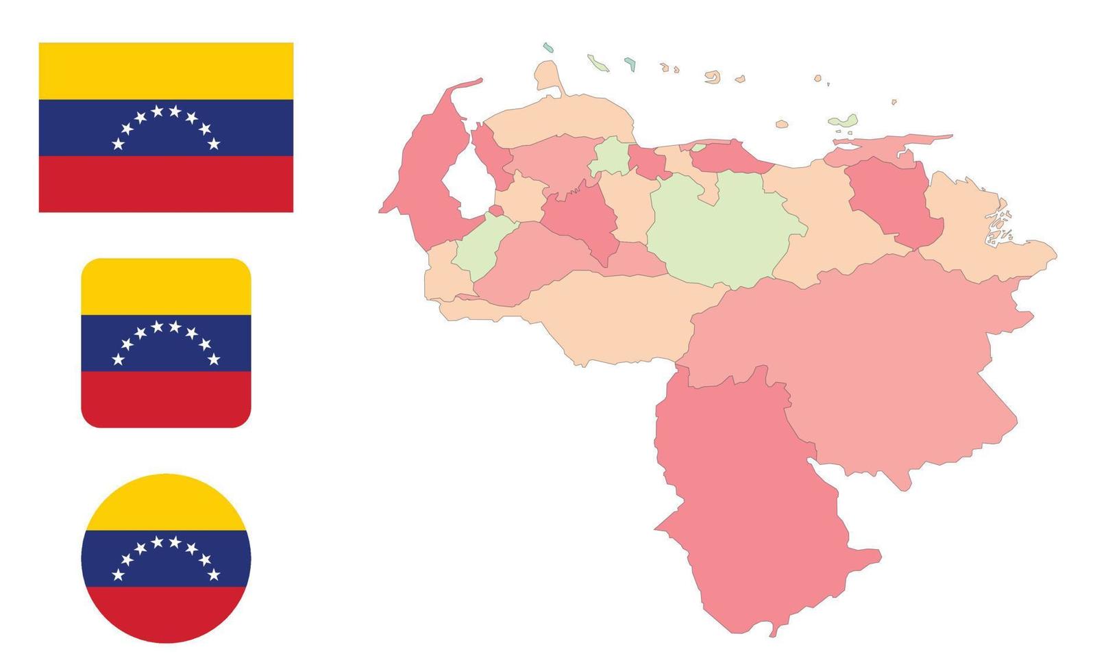 kaart en vlag van venezuela vector