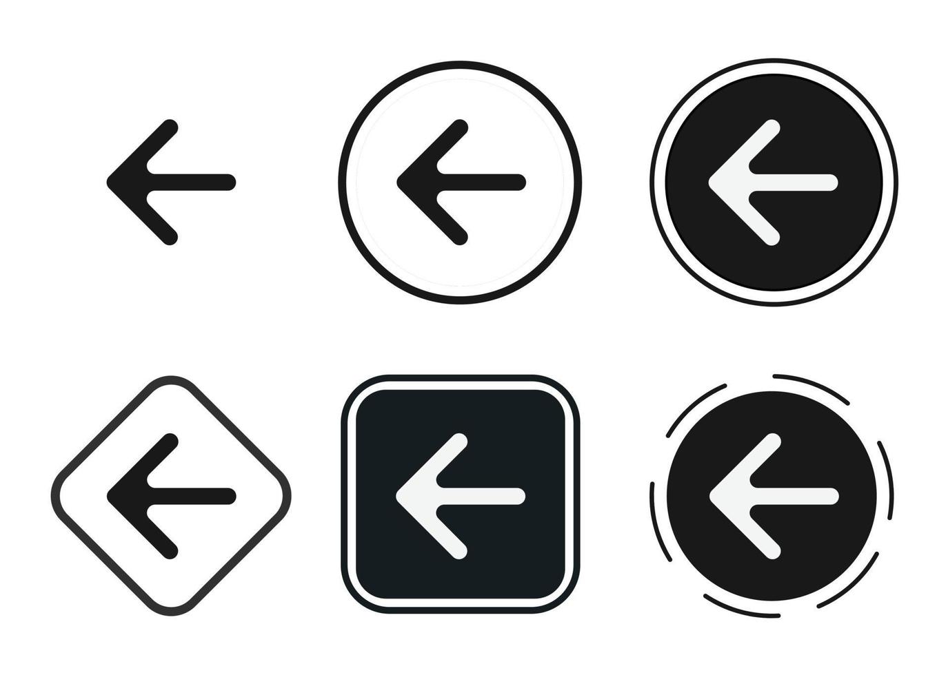 pijl terug pictogram. web pictogrammenset. pictogrammen collectie plat. eenvoudige vectorillustratie. vector