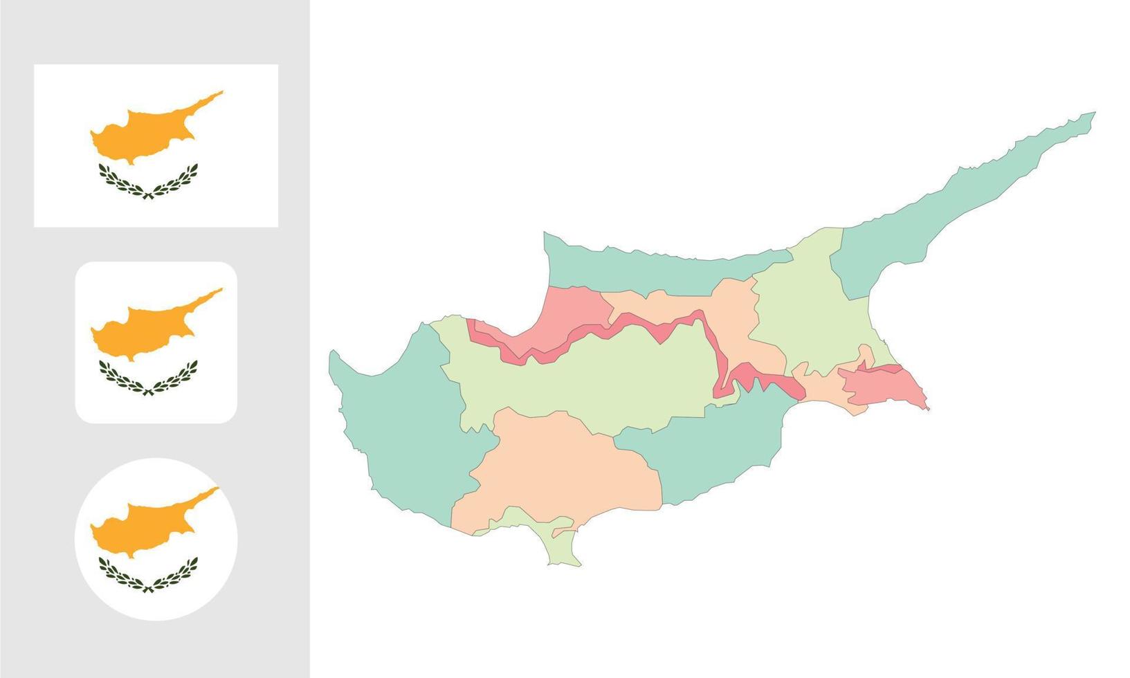 kaart en vlag van cyprus vector