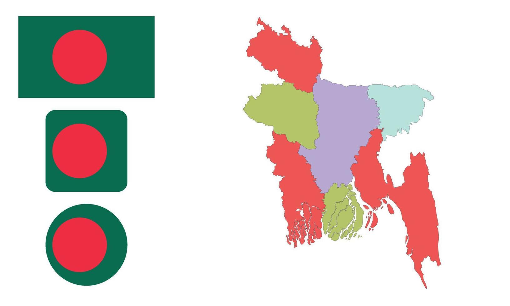 kaart en vlag van bangladesh vector