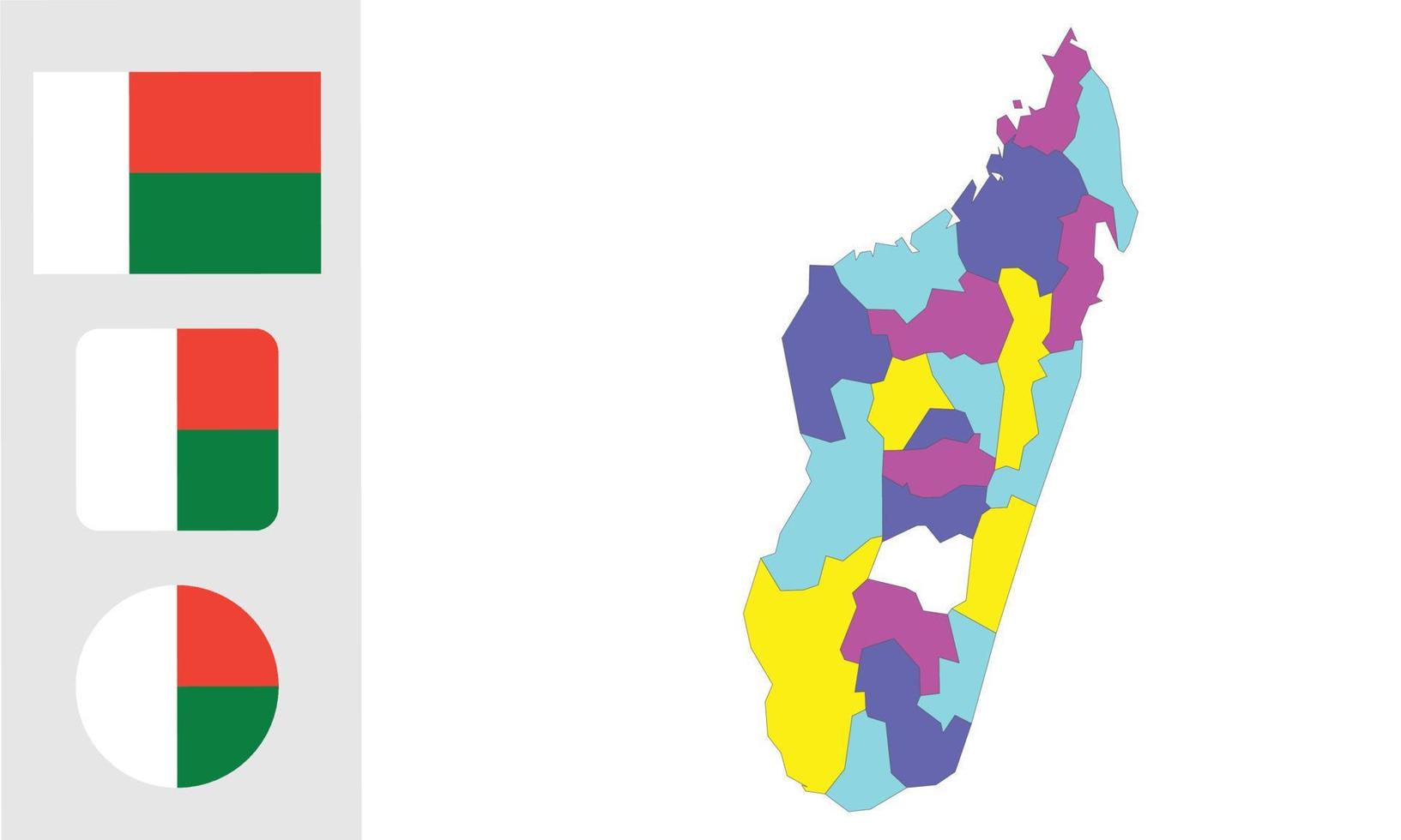 kaart en vlag van madagascar vector