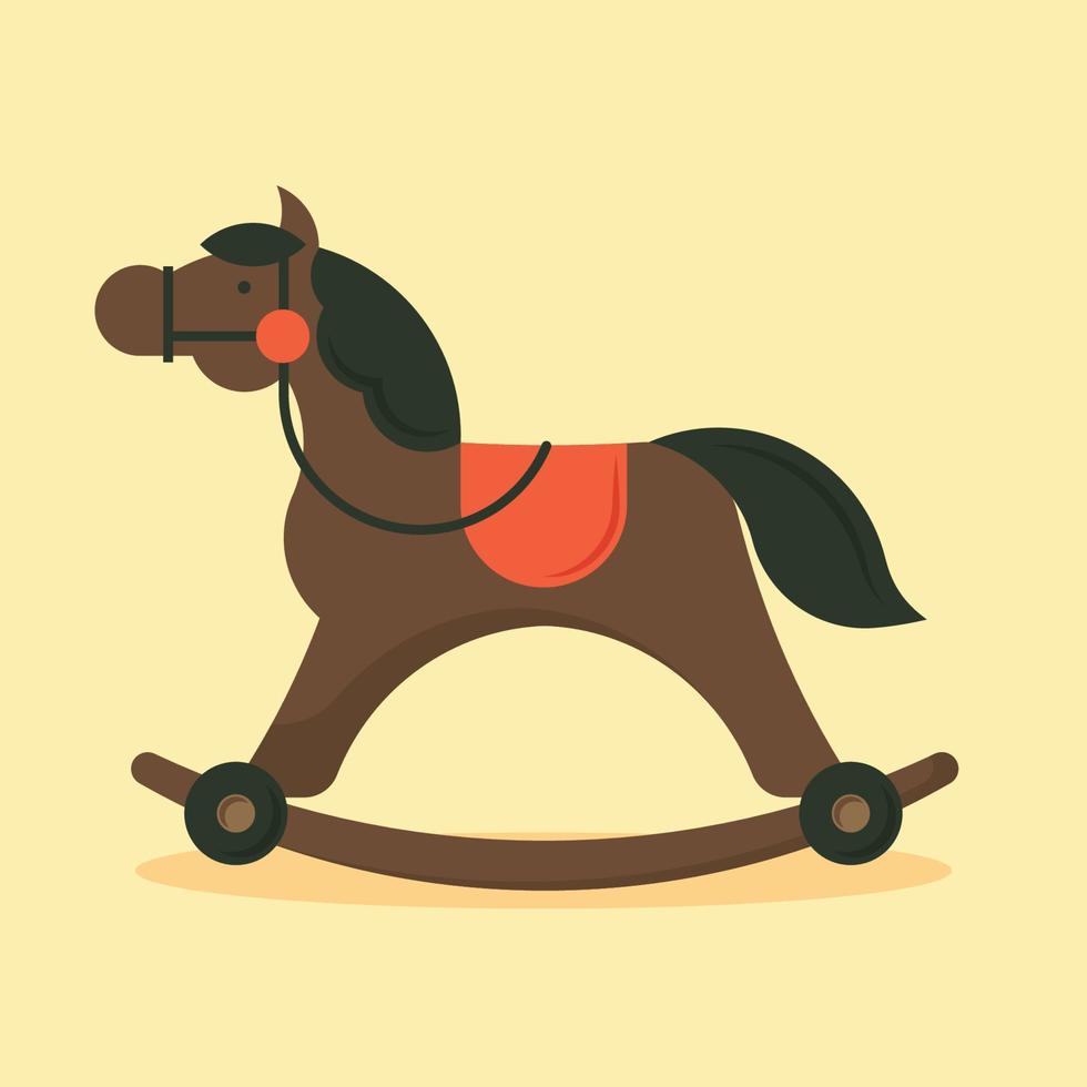 houten paard. speelgoed voor jongens. vector afbeelding.