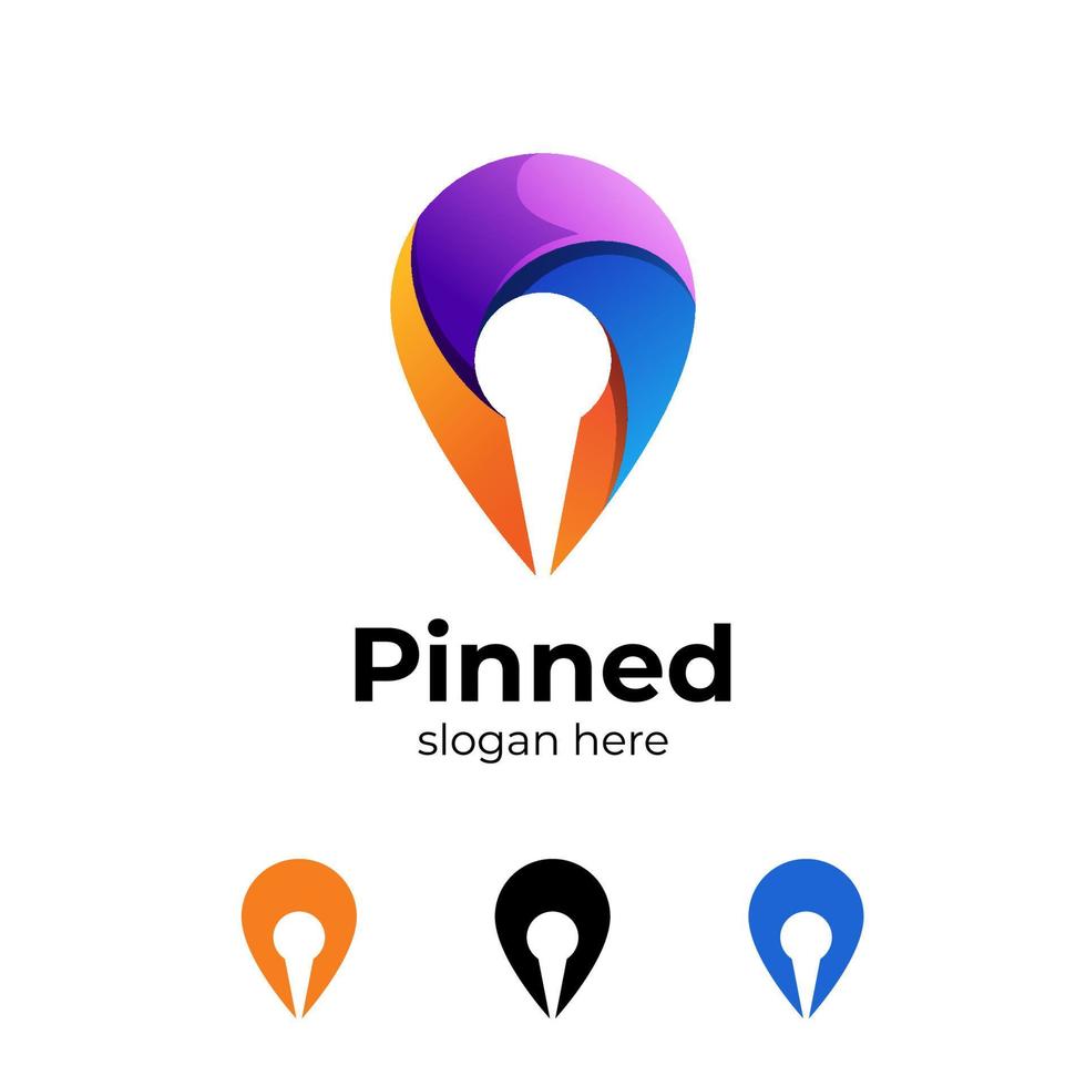 pin locatie logo concept premium vector