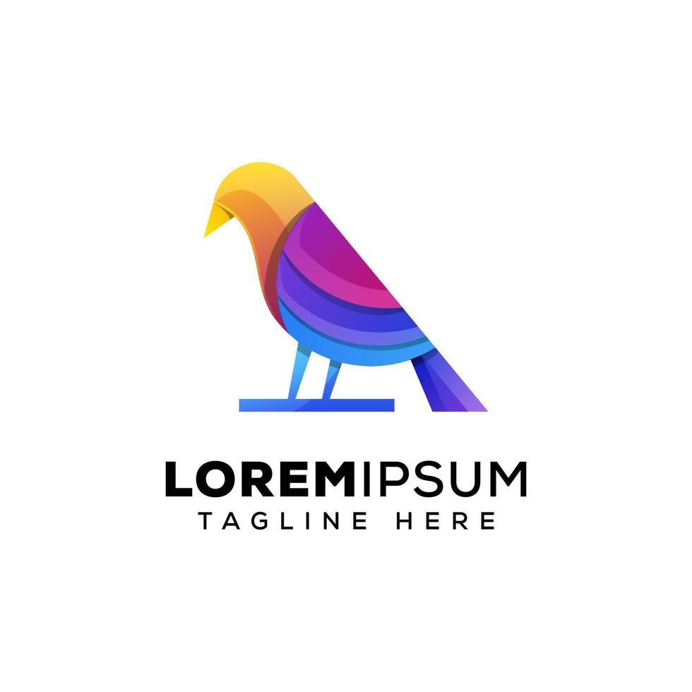 kleurrijke vogel logo illustratie premium vector