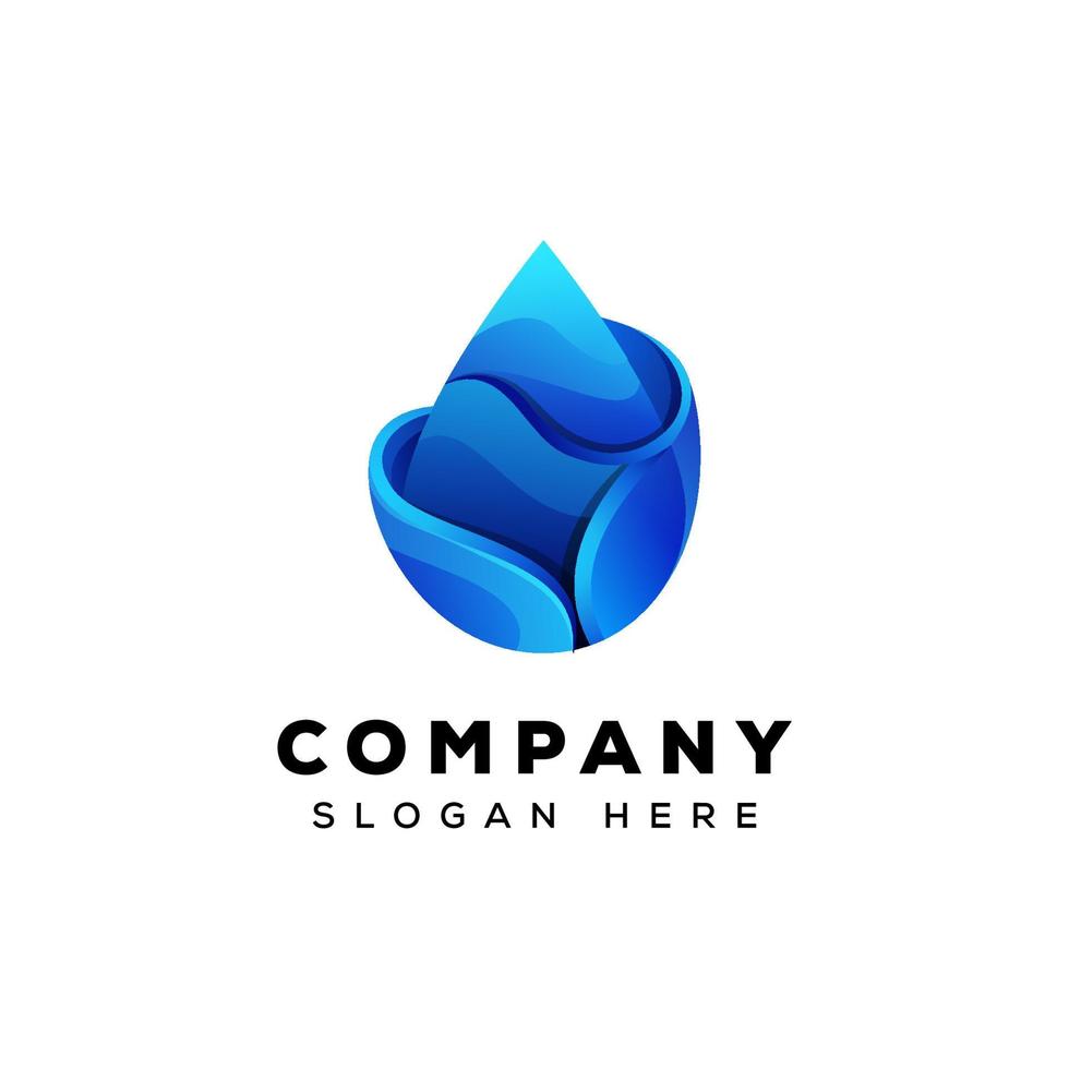 vloeibaar water logo ontwerp vector