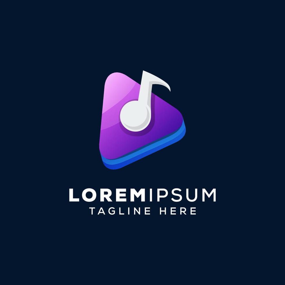 media muziek concept logo premium vector