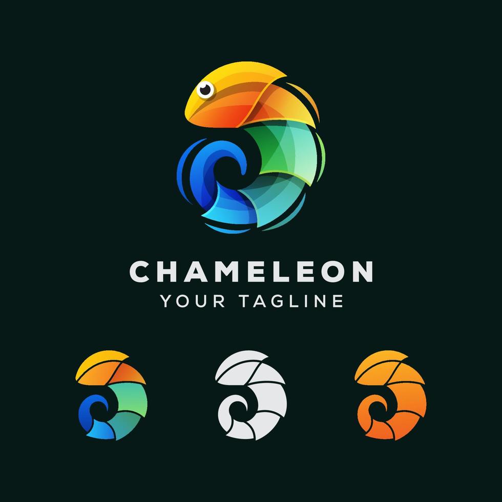 kameleon kleurrijk logo-ontwerp vector