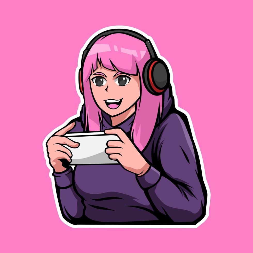 dame gamer illustratie vector