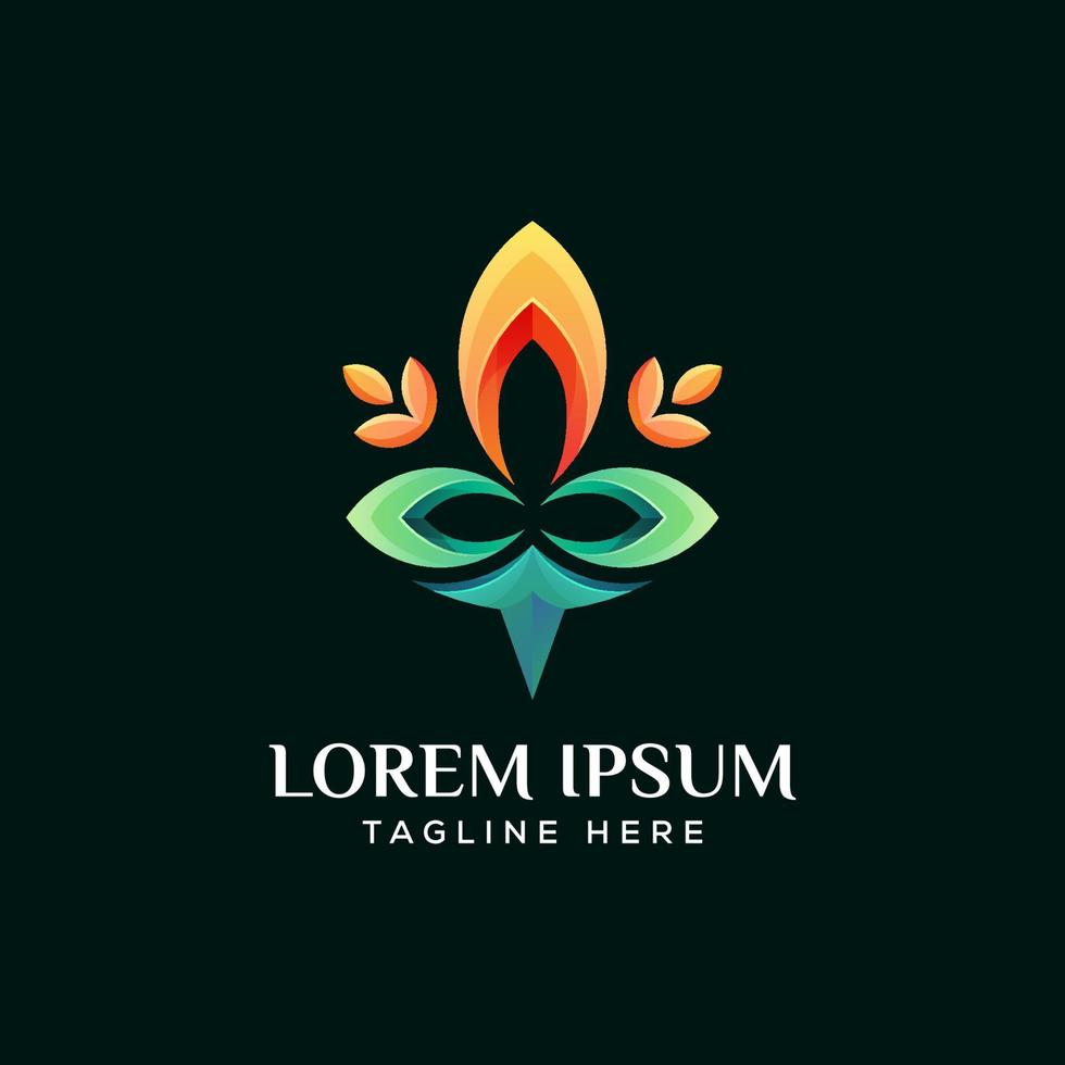 moderne lotus, bloem logo premim vector