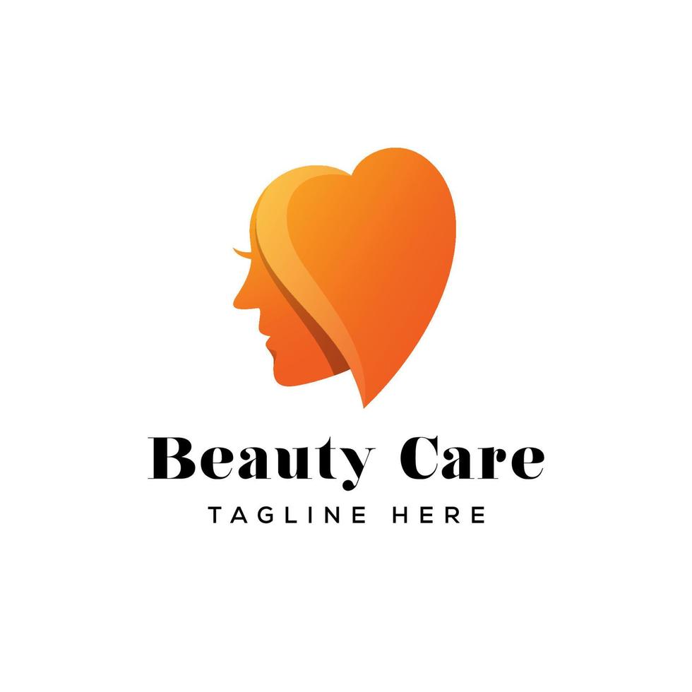 schoonheidsverzorging logo, liefde meisje logo sjabloon premium vector