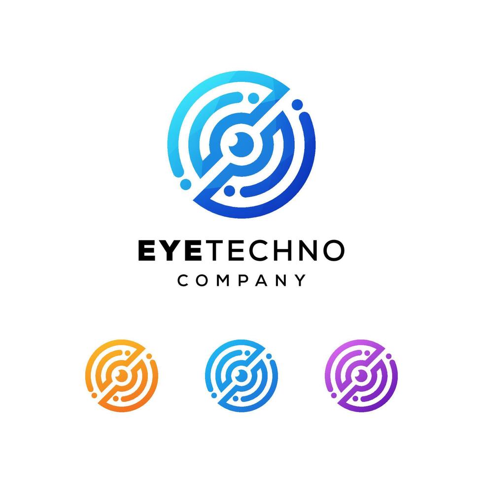 oog technologie logo ontwerp premium vector