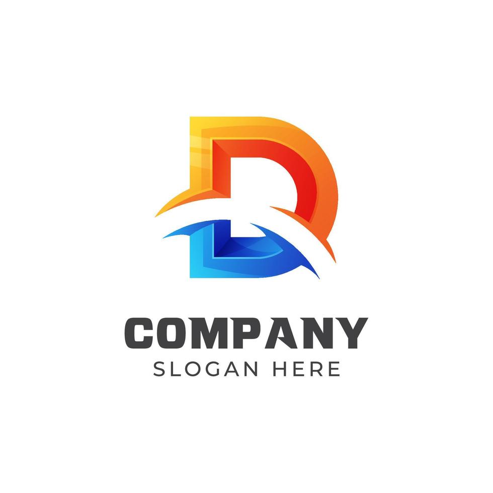 moderne letter d logo sjabloon premium vector