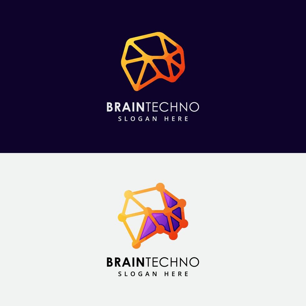 hersenen digitale technologie logo ontwerp vector element symboolpictogram