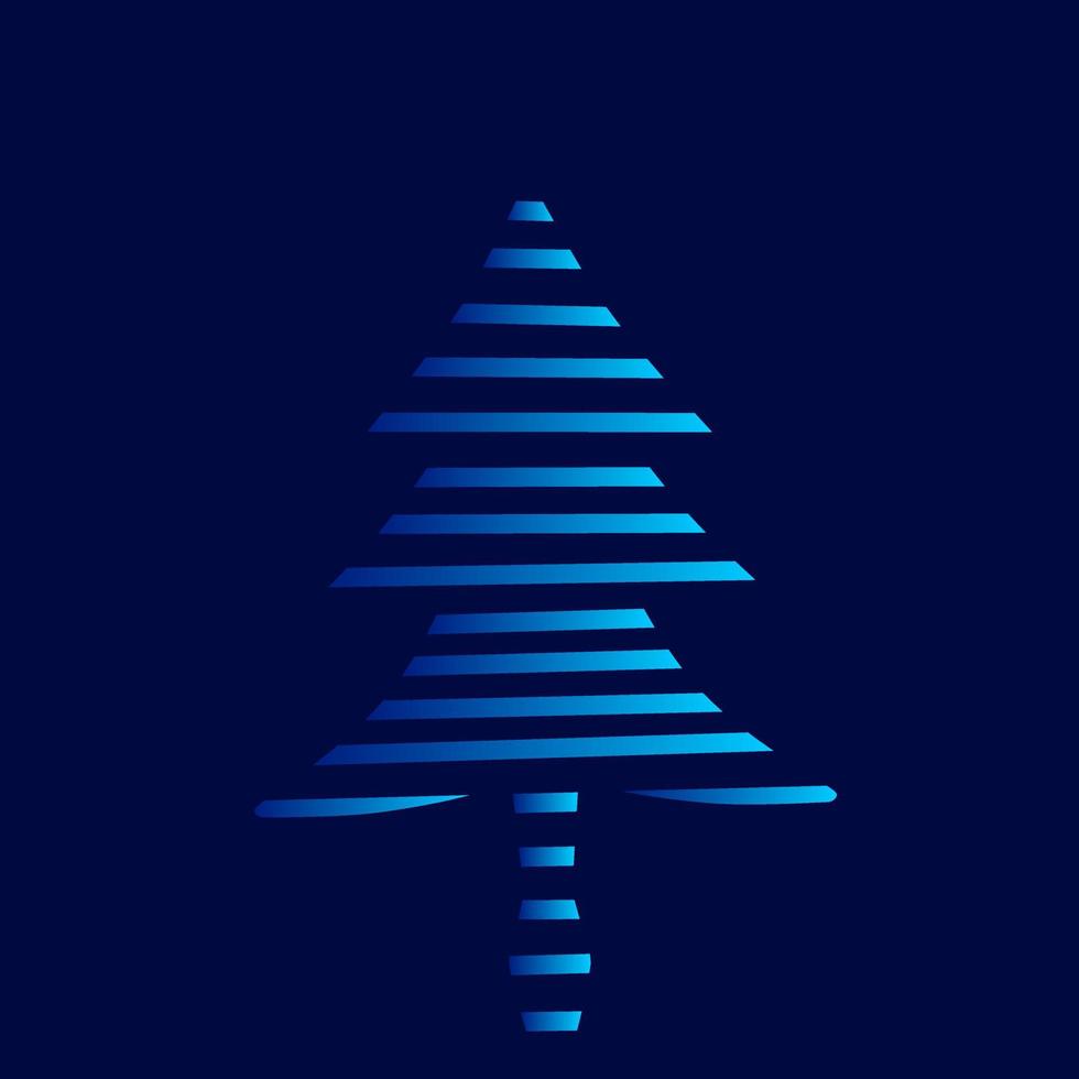 kerstboom neon lijn kunst kleurrijke logo ontwerp. abstracte vectorillustratie. gelukkig nieuwjaar afbeelding vector