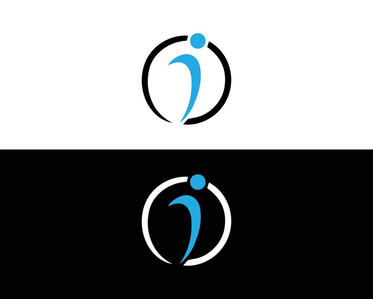 ik brief eerste logo en pictogram ontwerpsjabloon. vector
