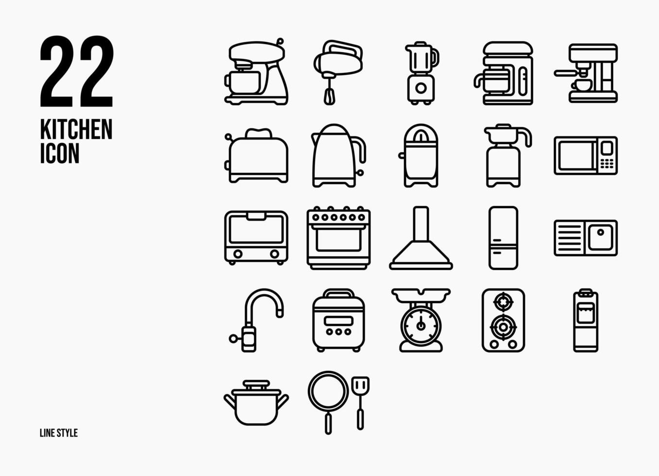 keukenpictogram in lijnstijl vector