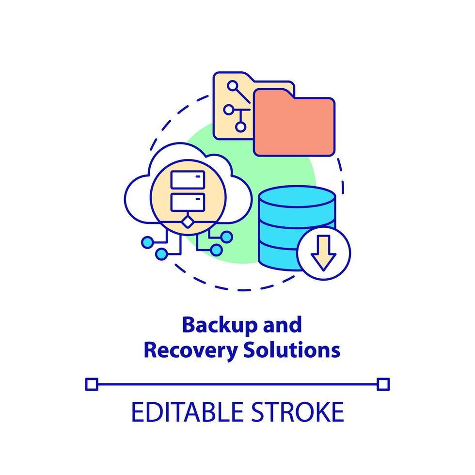 back-up en herstel oplossingen concept icoon. hulpmiddel voor online werkplek abstracte idee dunne lijn illustratie. geïsoleerde overzichtstekening. bewerkbare streek. vector