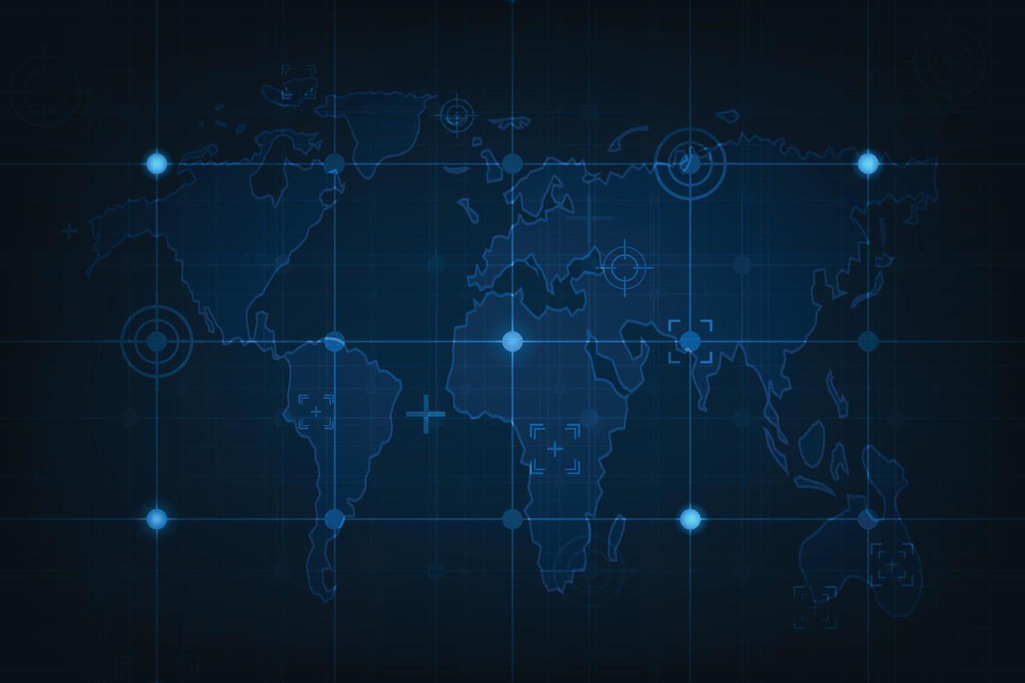 vector abstracte blauwe achtergrond met concept wereldkaart communicatie.