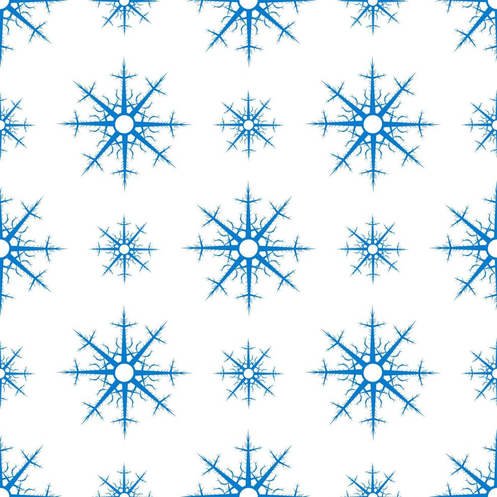 naadloos patroon in helderblauwe sneeuwvlokken voor stof, textiel, kleding, tafelkleed en andere dingen. vector afbeelding.