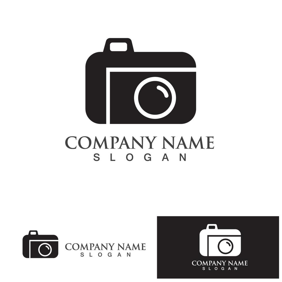 fotografie camera logo pictogram vector ontwerpsjabloon geïsoleerd op zwarte achtergrond