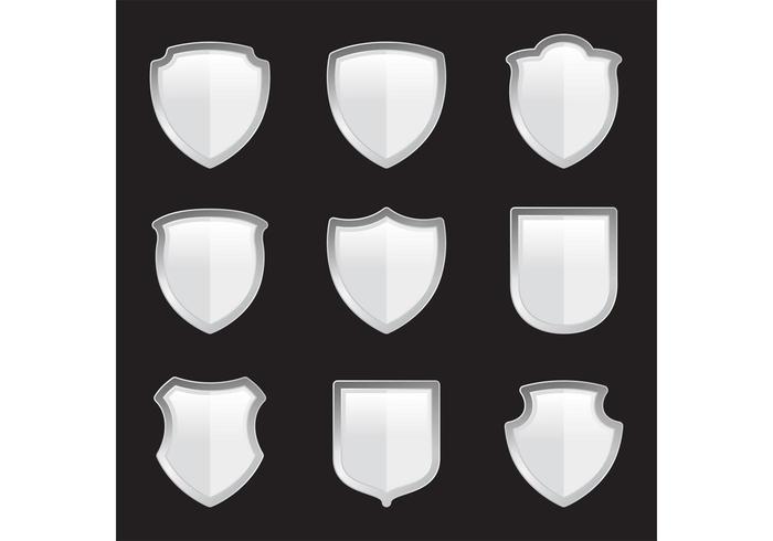 Zilveren Heraldische Vector Shields