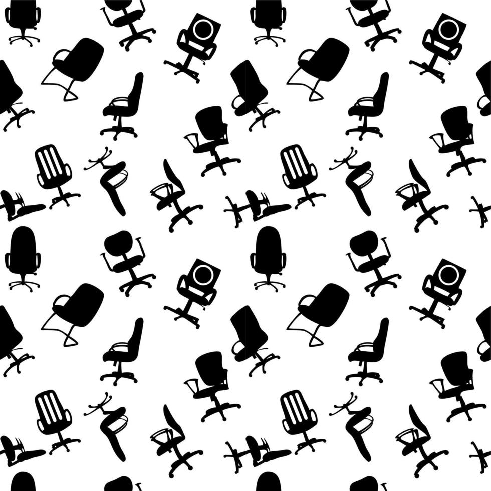 naadloze patroon van bureaustoelen silhouetten vector illustratie