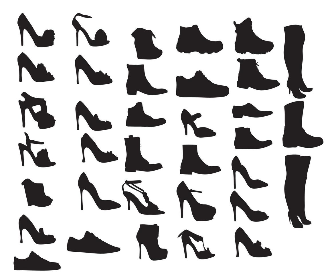 schoenen silhouet vector illustratie eps10