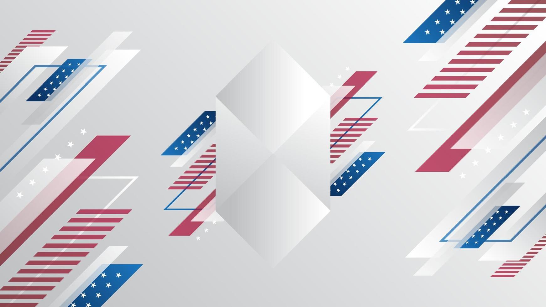 geometrisch achtergrondontwerp voor sjabloon voor onafhankelijkheidsdag in de VS vector