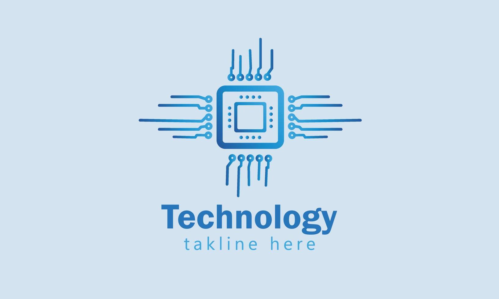 technologie logo processor chip ontwerp sjabloon vectorillustratie vector