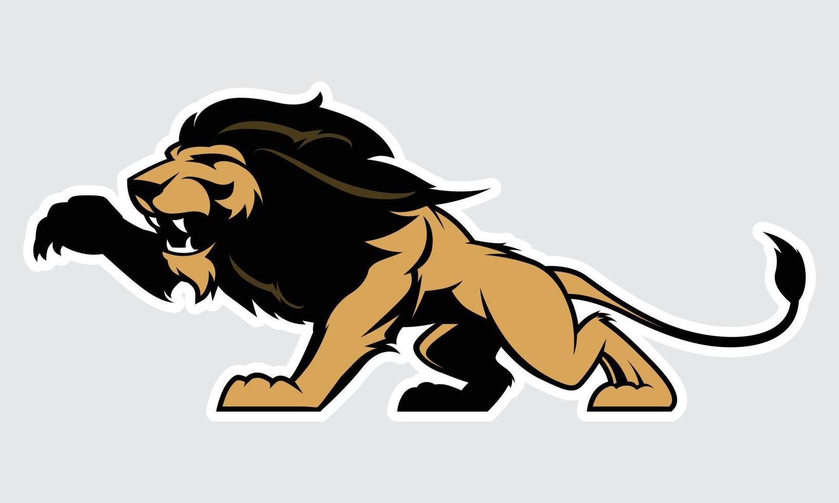 brullende leeuw sport logo. label vector