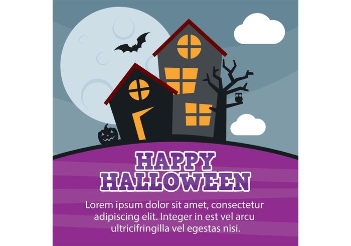 Halloween spookhuis vector kaart