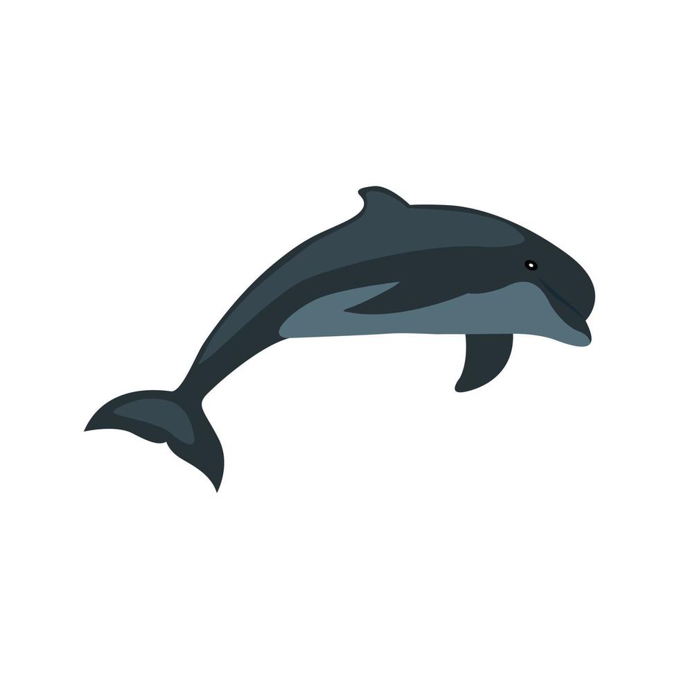 dolfijn plat veelkleurig pictogram vector
