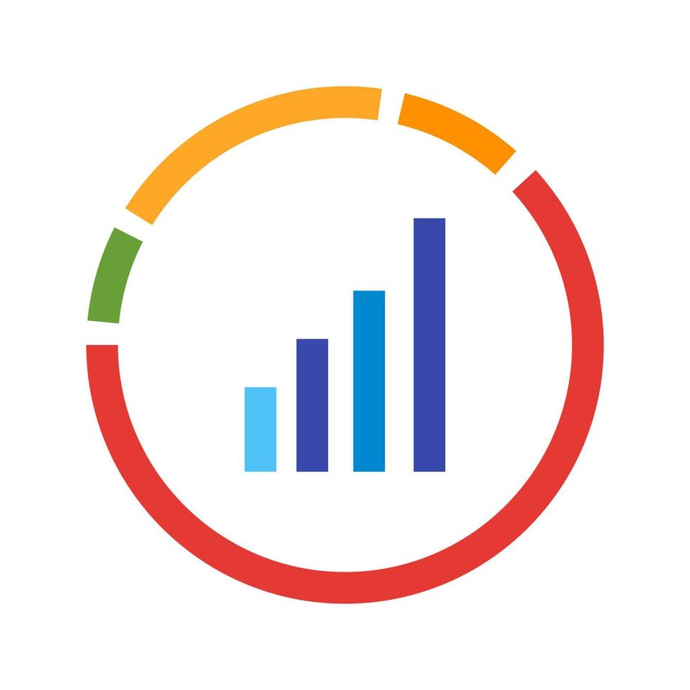 marktanalyse plat veelkleurig pictogram vector