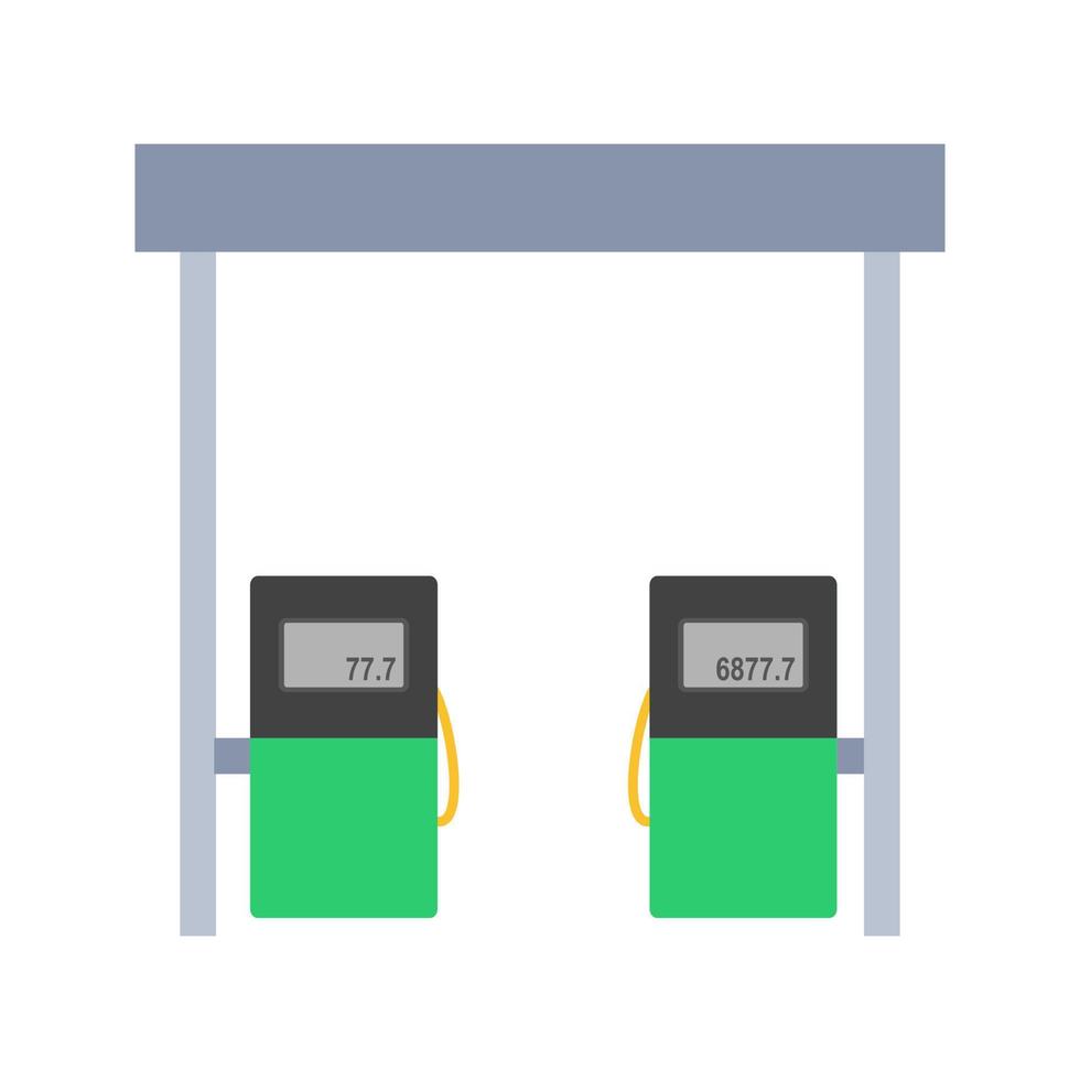 tankstation plat veelkleurig pictogram vector