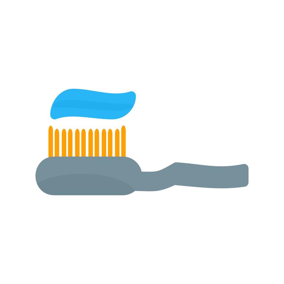 tandenborstel plat veelkleurig pictogram vector