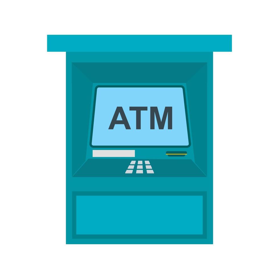 ATM-machine plat veelkleurig pictogram vector