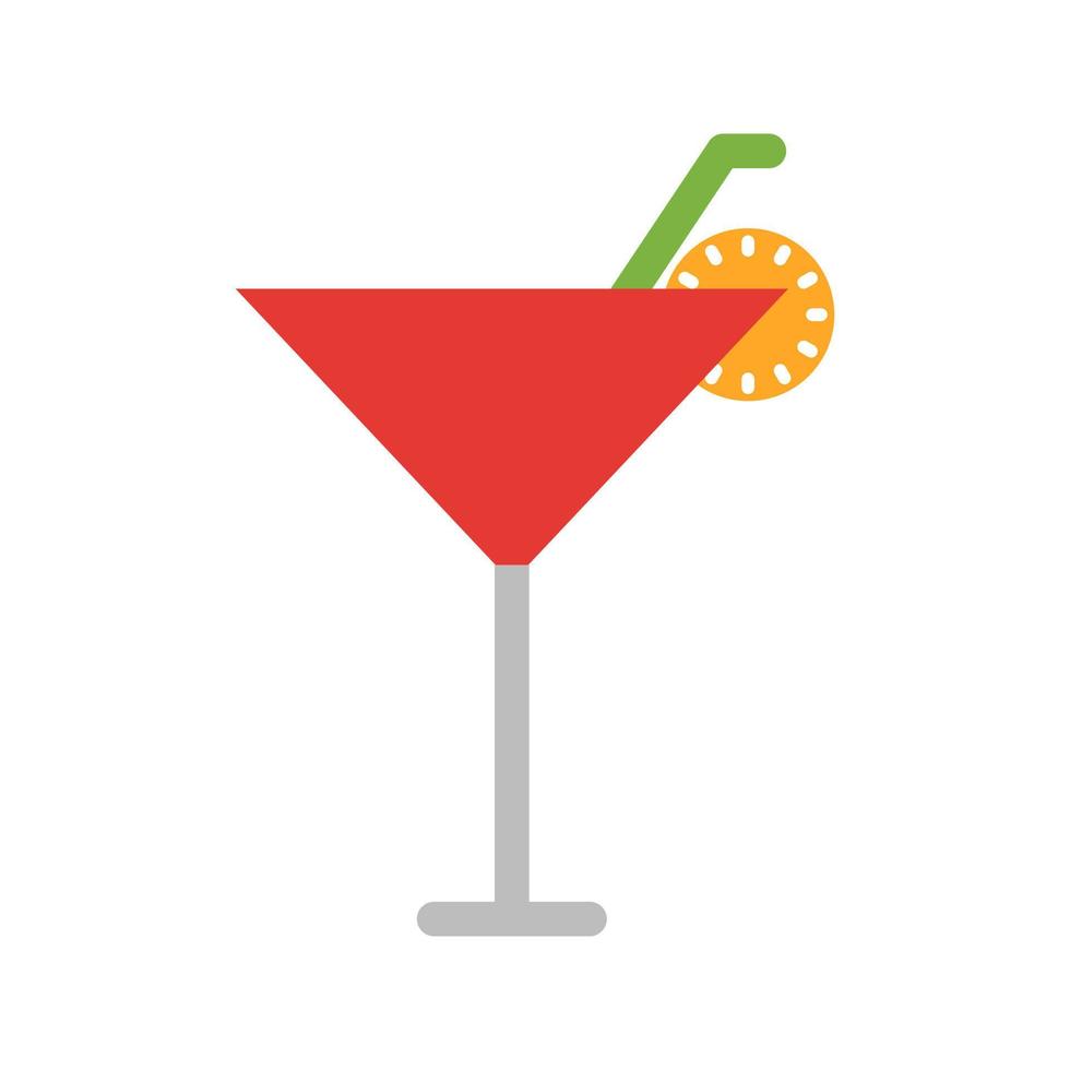 cocktail plat veelkleurig pictogram vector