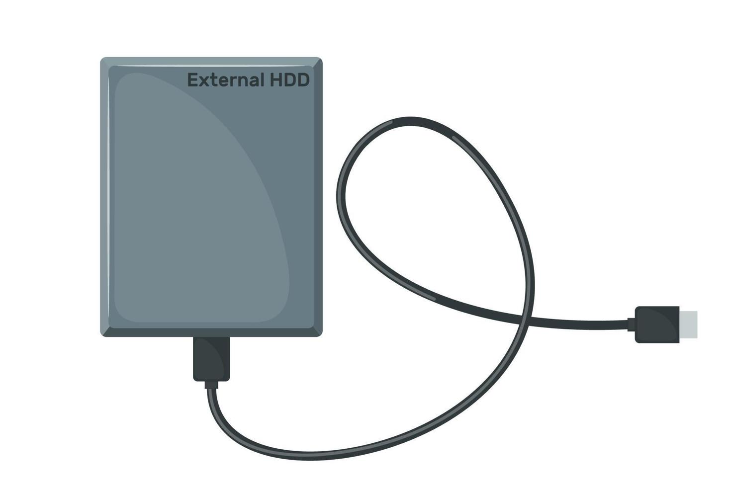 externe harde schijf schijf pictogram in vlakke stijl geïsoleerd op een witte achtergrond. externe hdd. vectorillustratie. vector