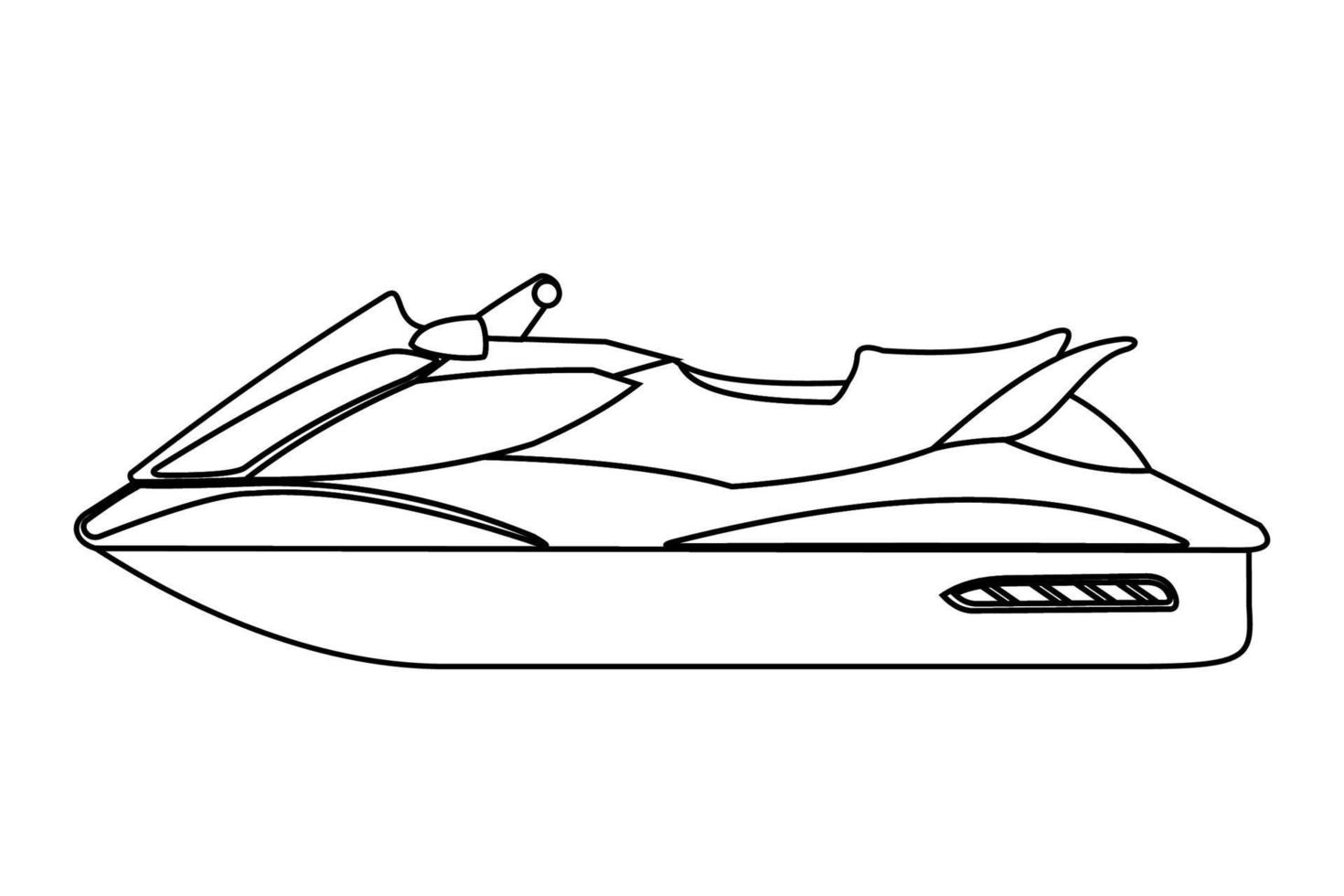 jet scooter pictogram in lijn kunststijl geïsoleerd op een witte achtergrond. waterfiets. vectorillustratie. vector