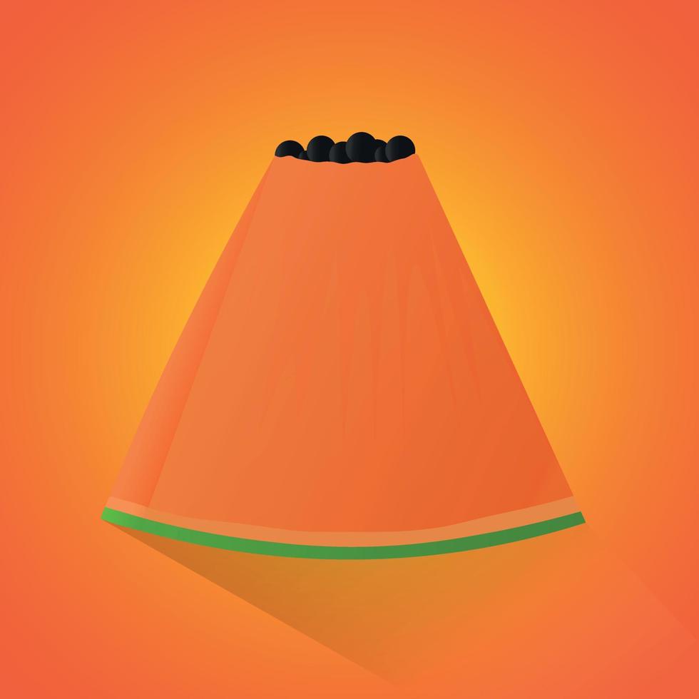 papaya fruit segment geïsoleerd op een witte achtergrond. vegetarisch, biologisch voedsel. vector illustratie