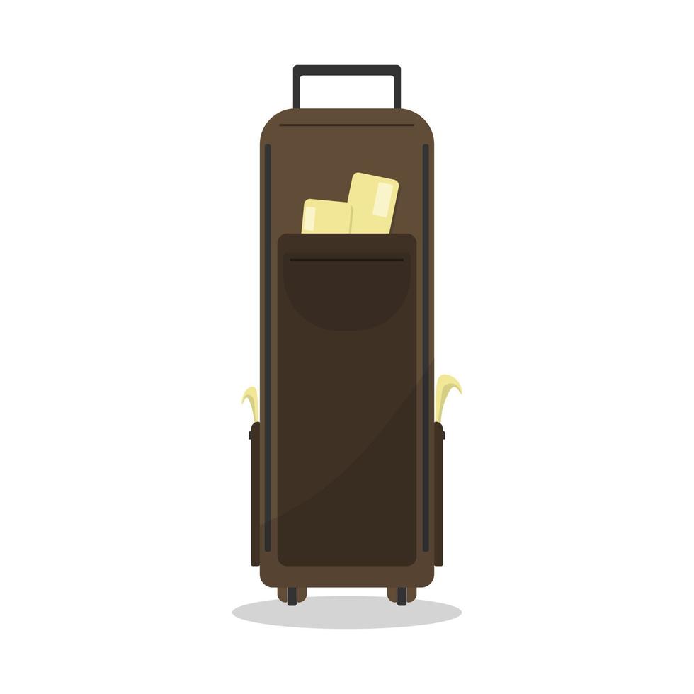 cartoon bagage koffer op wielen. isoleren op een witte achtergrond. vector illustratie