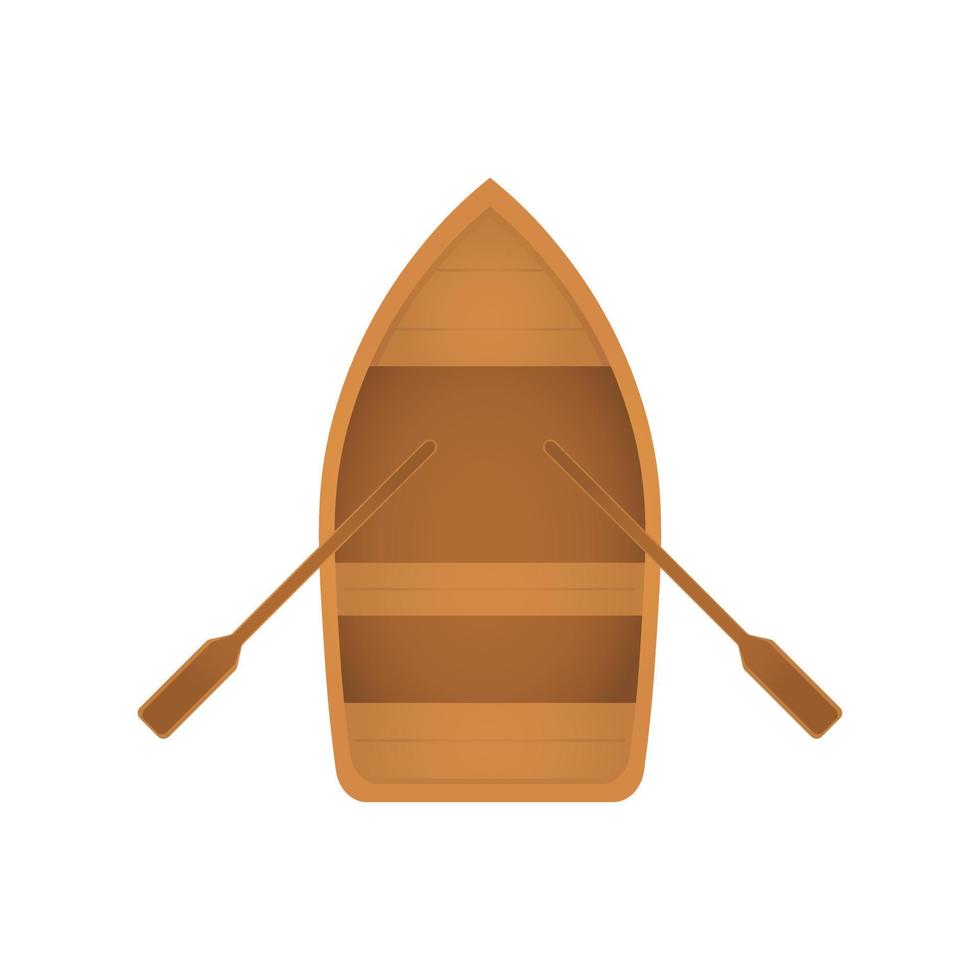 houten boot bovenaanzicht vectorillustratie geïsoleerd op een witte background vector