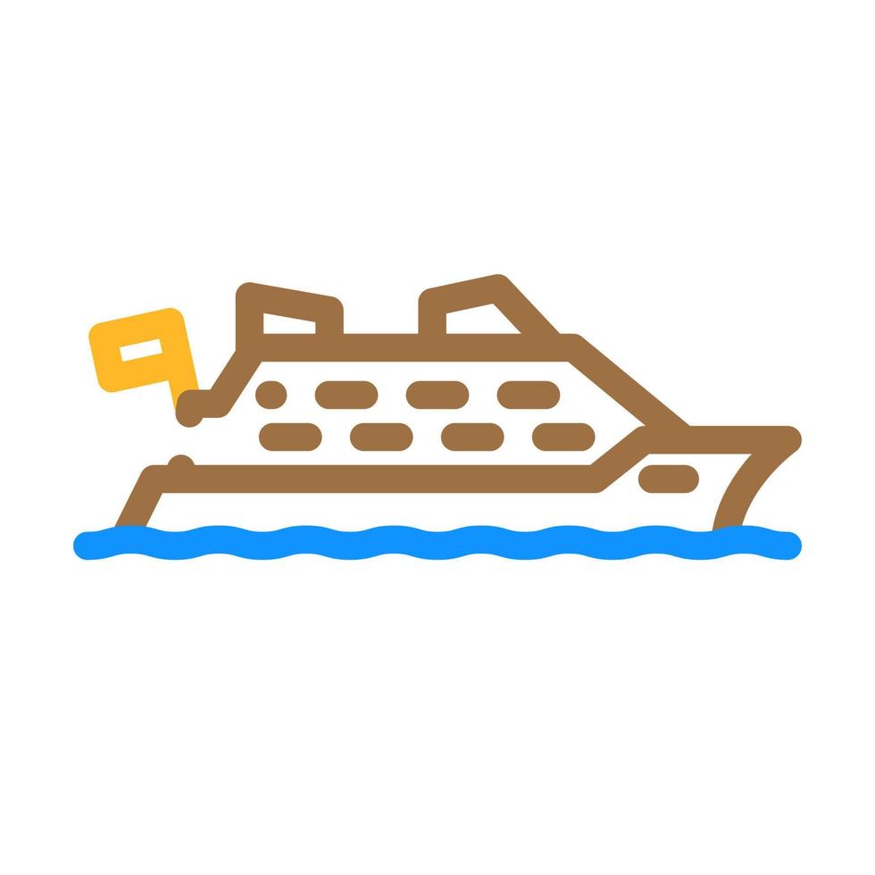 cruise liner kleur pictogram vectorillustratie vector