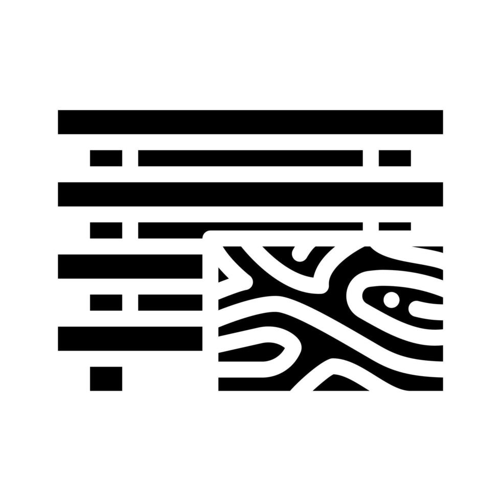 behandeld hout bouwmateriaal glyph pictogram vectorillustratie vector