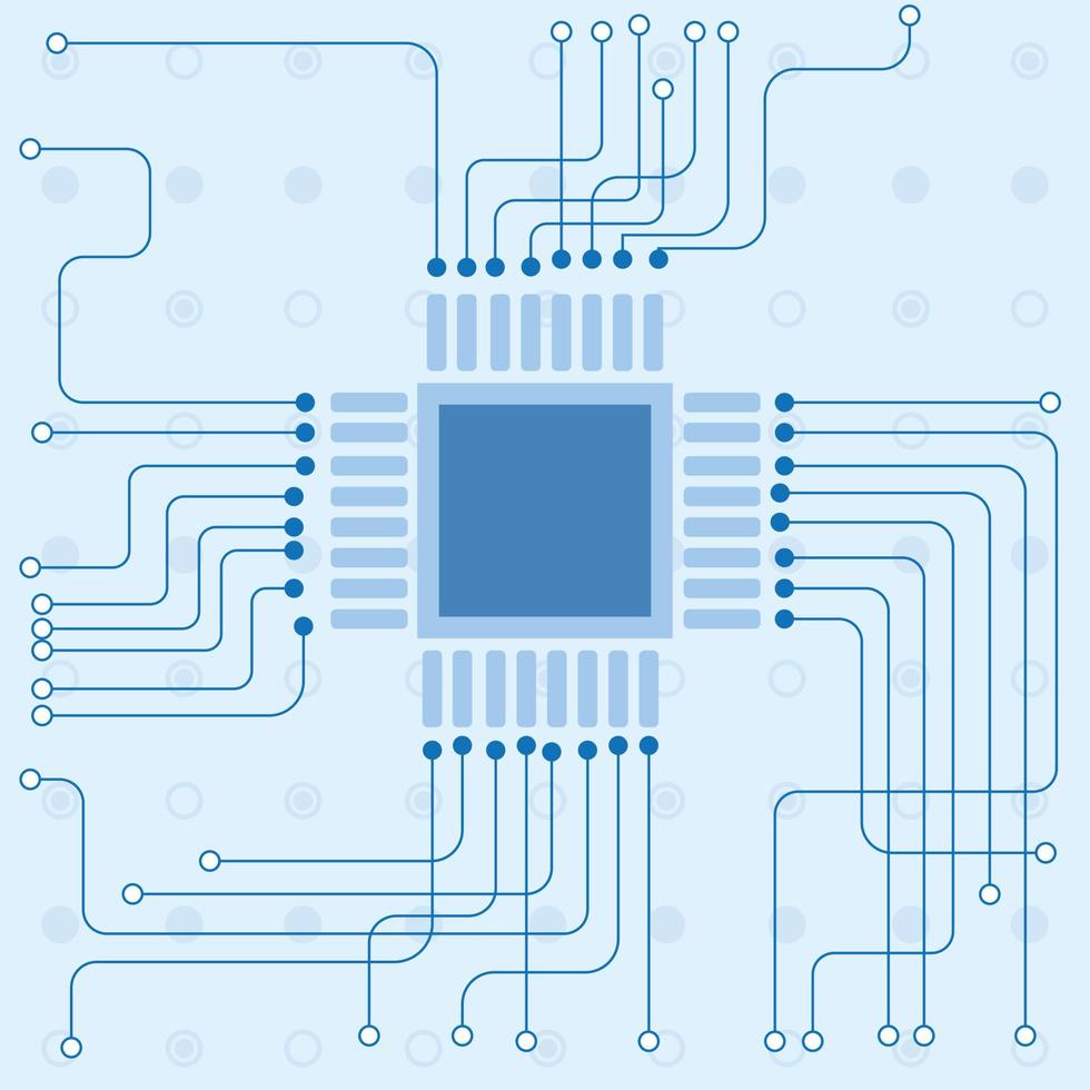 computerchip elektronische printplaat vector voor technologie en financiën concept en onderwijs voor de toekomst