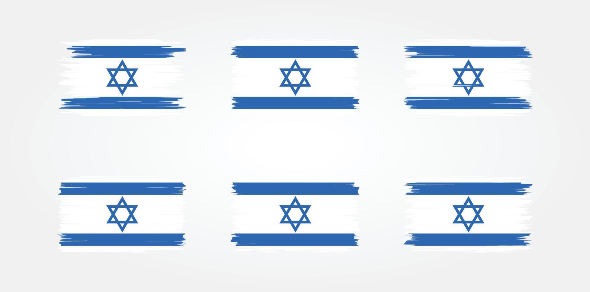 Israëlische vlagborstelcollectie. nationale vlag vector