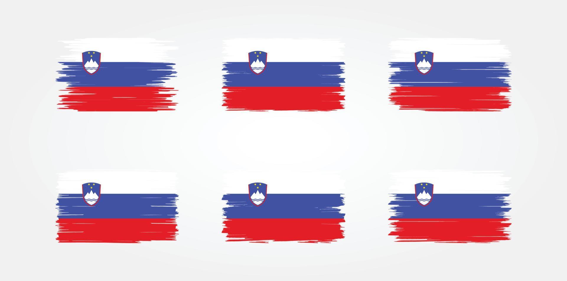 slovenië vlag borstel collectie. nationale vlag vector