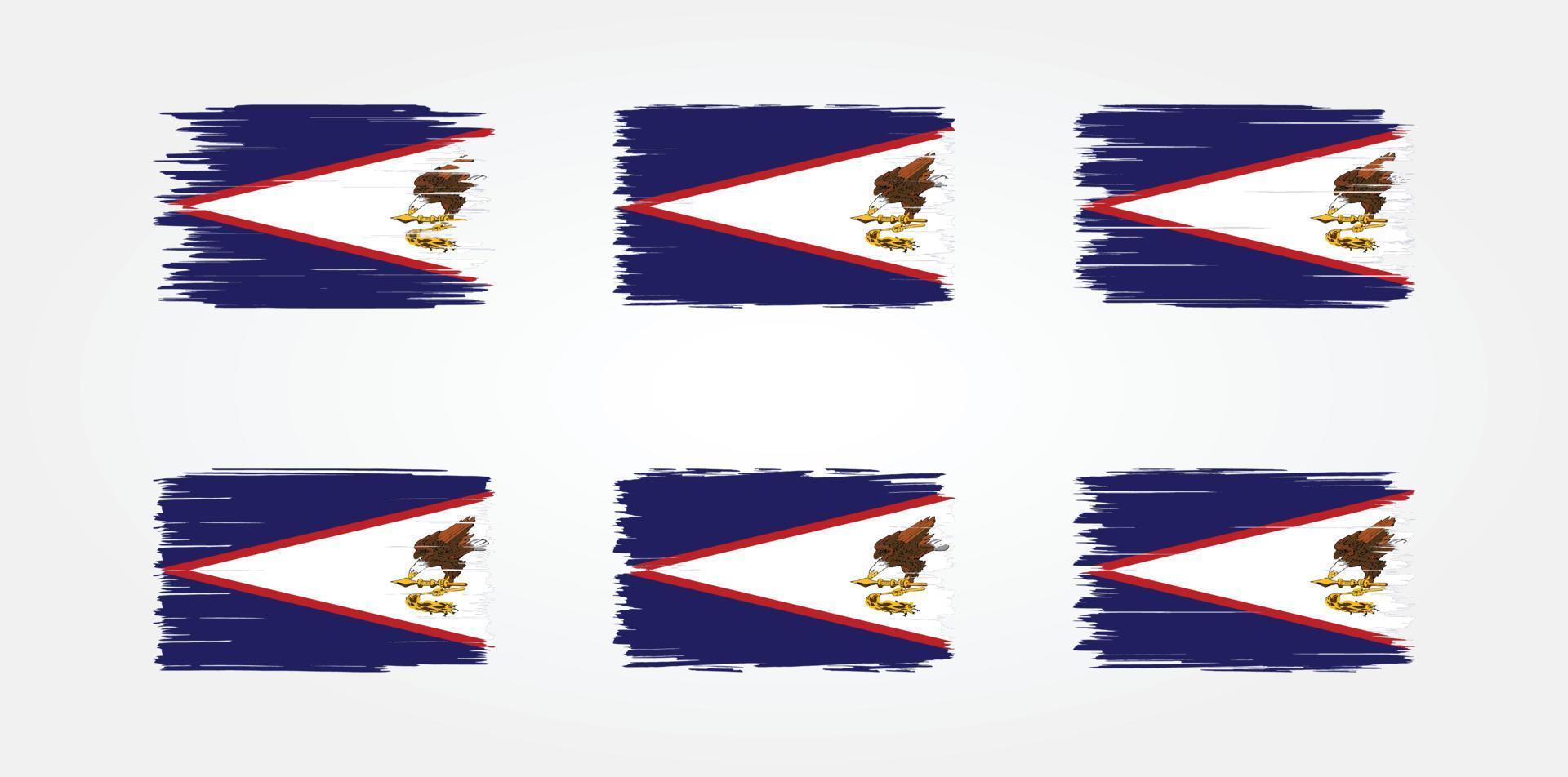 Amerikaanse Samoa vlag borstel collectie. nationale vlag vector