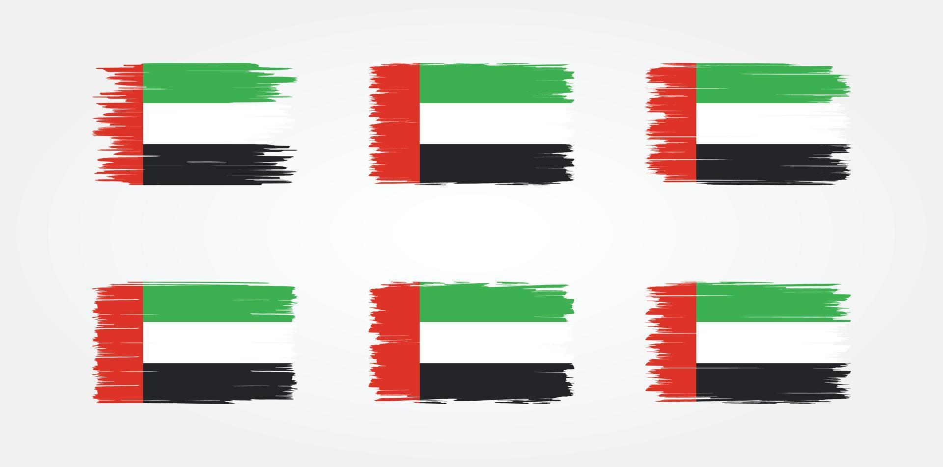 verenigde arabische emiraten vlag borstel collectie. nationale vlag vector