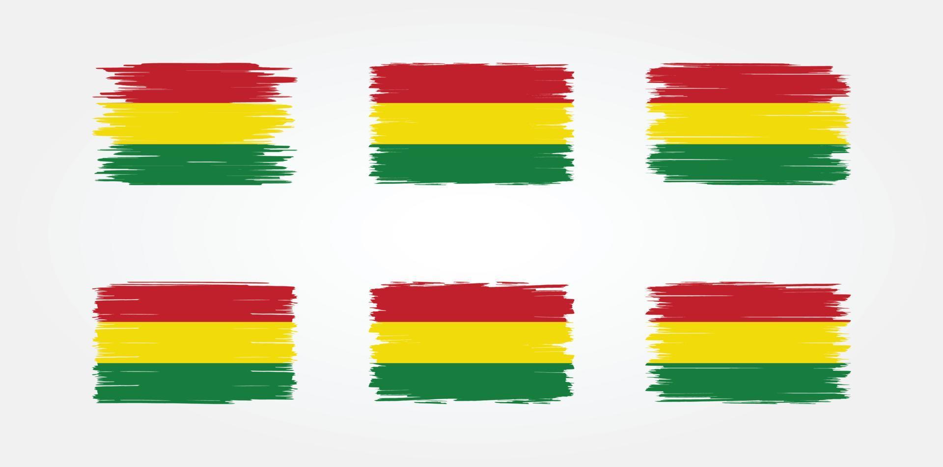 Bolivia vlag borstel collectie. nationale vlag vector